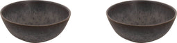 Palmer Schaal Houston 15 cm 80 cl Grijs Zwart Stoneware 2 stuks