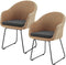 Cody Rotan Tuinstoelen - Kuipstoelen - Inclusief kussens - Natuurkleur (2 stuks)