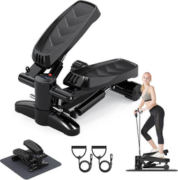 Tohoyard - Mini-Stepper - 150 kg - Met LCD-monitor - Zwart