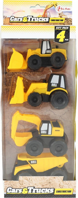 Toi-toys Bouwvoertuigen Geel 4 Stuks