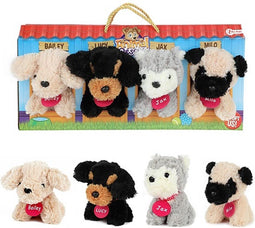 Toi-toys Knuffelhondenset Junior 12 Cm Pluche 4-delig