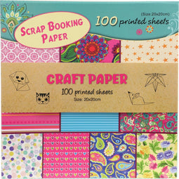 Toi-Toys Knutselpapierset 100 Bedrukte Vellen 20X20Cm