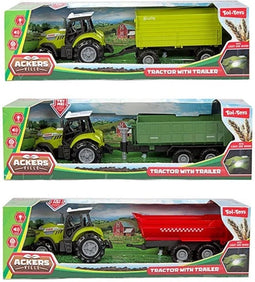 Toi-Toys - Tractor met trailer - Groen - Trailer Rood - met geluid.