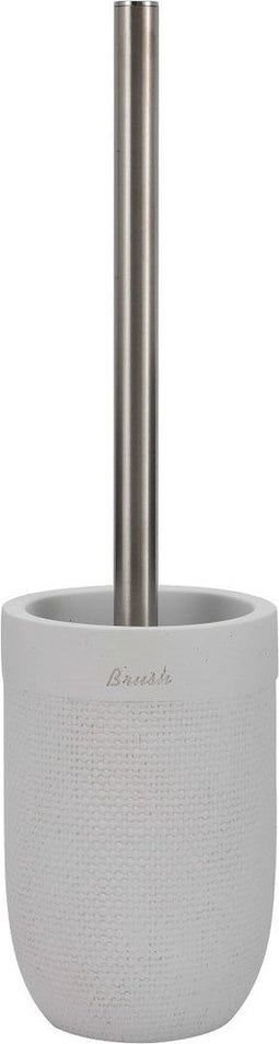 Toiletborstel DKD Home Decor 10 x 10 x 37 cm Cement Roestvrij staal Wit