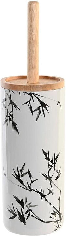 Toiletborstel DKD Home Decor 10 x 10 x 38,5 cm Zwart Metaal Wit Keramiek