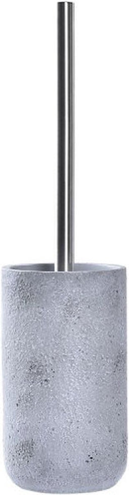 Toiletborstel DKD Home Decor Grijs Zilverkleurig Roestvrij staal Cement Scandi 10 x 10 x 40 cm