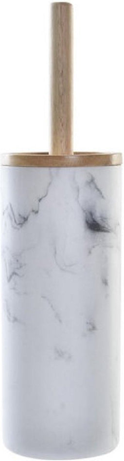 Toiletborstel DKD Home Decor Wit Natuurlijk Metaal Hars Natuurlijk rubber Marmer Scandi 30 x 40 cm 10,3 x 10,3 x 38 cm