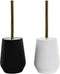 Toiletborstel DKD Home Decor Wit Zwart Roestvrij staal polyestyreen 12 x 12 x 34,5 cm (2 Stuks)