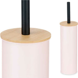 Toiletborstel Roze Metaal Bamboe Plastic 9,5 X 27 X 9,5 cm (6 Stuks)