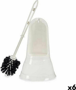 Toiletborstel Wit Zwart PVC Polypropyleen 16 x 36,2 x 16 cm (6 Stuks)