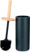 Toiletborstel Zwart Hout Hars 10,2 x 38 x 10,2 cm (4 Stuks)