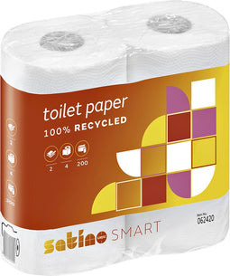 Toiletpapier Satino Smart 2-laags 200vel wit 4rollen | 16 stuks
