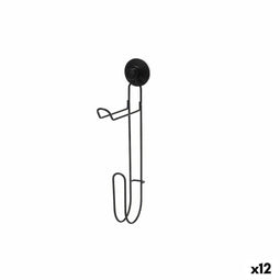 Toiletrolhouder Berilo CN-W7741-15P Zwart Staal ABS 3 x 32 x 15 cm Dubbel (12 Stuks)