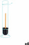 Toiletrolhouder Blauw Metaal Bamboe 17 x 57 x 16,5 cm (6 Stuks)