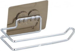 Toiletrolhouder hangend - Zonder boren - Wcrolhouder - RVS - Zuignap