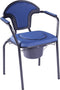 Toiletstoel blauw met comfortabele zitting en emmer met deksel - postoel