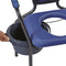 Toiletstoel blauw met comfortabele zitting en emmer met deksel - postoel