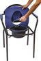 Toiletstoel blauw met comfortabele zitting en emmer met deksel - postoel