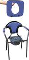 Toiletstoel - blauw verstelbaar. Inclusief toiletemmer