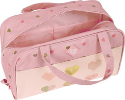 Toilettas voor op School Glow Lab Hearts Roze (31 x 14 x 19 cm)