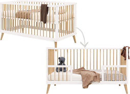 ToiToiKids Jort bedbank 70x140 - Wit/Naturel