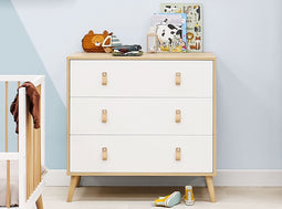 ToiToiKids Jort commode met 3 laden - Wit/Naturel