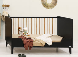 ToiToiKids Xem bedbank 70x140 - Mat Zwart/Eiken