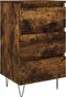 vidaXL - Nachtkastje - 40x35x69 - cm - bewerkt - hout - gerookt - eikenkleurig