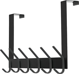 TOJ 12 Haaks Deurkapstok - 43CM - Kapstok - Handdoekrek - Stijlvol en Stevig RVS Materiaal - Mat Zwart