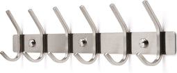 TOJ 12 Haaks Wandkapstok – 46cm - Muur / Wand Kapstok - Hangende Design Muurkapstok - Handdoekrek - RVS - Zilver