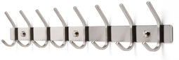 TOJ 16 Haaks Wandkapstok – 62cm - Muur / Wand Kapstok - Hangende Design Muurkapstok - Handdoekrek - RVS - Zilver