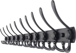 TOJ 30 Haaks Wandkapstok – 96cm - Muur / Wand Kapstok - Hangende Design Muurkapstok - Handdoekrek - RVS - Mat Zwart
