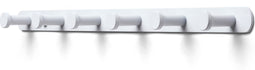 TOJ 6 Haaks Wandkapstok – 45cm - Muur / Wand Kapstok - Hangende Design Muurkapstok - Handdoekrek - RVS - Wit
