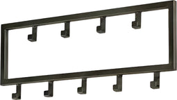 TOJ 9 Haaks Wandkapstok – 50cm - Muur / Wand Kapstok - Hangende Design Muurkapstok - Handdoekrek - RVS - Mat Zwart