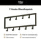 TOJ 9 Haaks Wandkapstok – 50cm - Muur / Wand Kapstok - Hangende Design Muurkapstok - Handdoekrek - RVS - Mat Zwart