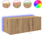 vidaXL - TV - Wandkast - met - LED-verlichting - Artisan - Eiken - 80x35x31 - cm