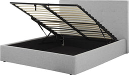 LORIENT - Bed met opbergruimte - Grijs - 140 x 200 cm - Polyester