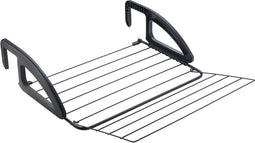 Tomado - Droogrek Bries - 6 meter drooglengte - Ophangen aan radiator, deur, douchewand of balkon - Verstelbare ophanghaken - Zwart