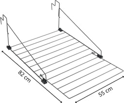 Tomado - Droogrek Den Haag - Ophangen aan radiator, deur, douchewand of balkon - 9 meter Drooglengte - 5 jaar garantie - Matzwart