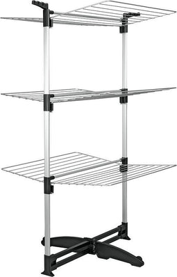 Tomado - Droogtoren Ciclone - 40 meter drooglengte - Zilvergrijs - Inklapbaar - Met haken voor kledinghangers - Aluminium en metaal - 5 jaar garantie