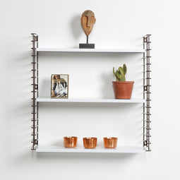 Tomado - Wandrek - Brons & Wit - Boekenrek - 70x21x68cm - Uitbreidbaar