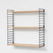 Tomado - Wandrek - Hout & Zwart - Boekenrek - 70x21x68cm - Uitbreidbaar