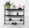 Tomado - Wandrek incl. wijnrek - Zwart - Boekenrek - 70x21x68cm - Incl. 2 wijnrekken voor 12 flessen - Uitbreidbaar