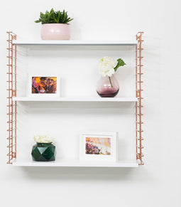 Tomado - Wandrek - Koper & Wit - Boekenrek - 70x21x68cm