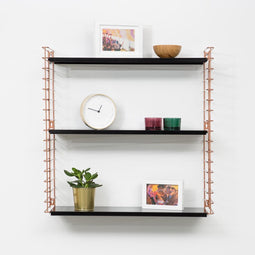 Tomado - Wandrek - Koper & Zwart - Boekenrek - 70x21x68 cm - Uitbreidbaar