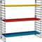Tomado - Wandrek - Zwart, blauw, geel & rood - Boekenrek - 70x21x68cm - Uitbreidbaar