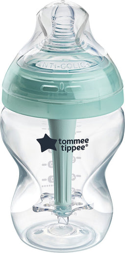 Tommee Tippee babyfles, Advanced Anti-Colic, tepelvormig voor natuurlijk zuigen, anti-koliek ventiel babyflesje, zelfsteriliserend, bpa-vrij, flesvoeding, 260ml, verpakking van 1 Stuk