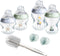Tommee Tippee babyflessen, Natural Start Newborn Starter Set, 150 ml en 260 ml Anti-Colic flesjes, borst-gelijkende spenen met langzame + gemiddelde stroomsnelheid voor natuurlijk zuigen, zelfsteriliserend, anti-koliek ventiel, flesvoeding, blauw