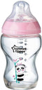 Tommee Tippee Closer to Nature glazen zuigfles, tepelspeen met langzame uitstroomsnelheid en anti-koliekventiel, 250ml