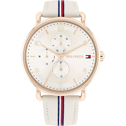 Tommy Hilfiger Lily 1782659 Horloge - Leer - Crème - Ø 40 mm